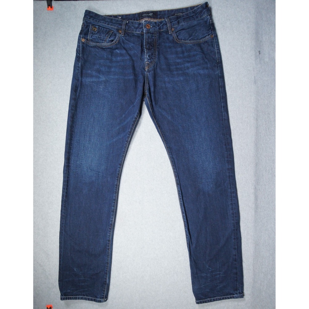 Scotch & Soda Jeans Mens 36x34 Blue Slim Straight Stretch Denim Pants Ralston